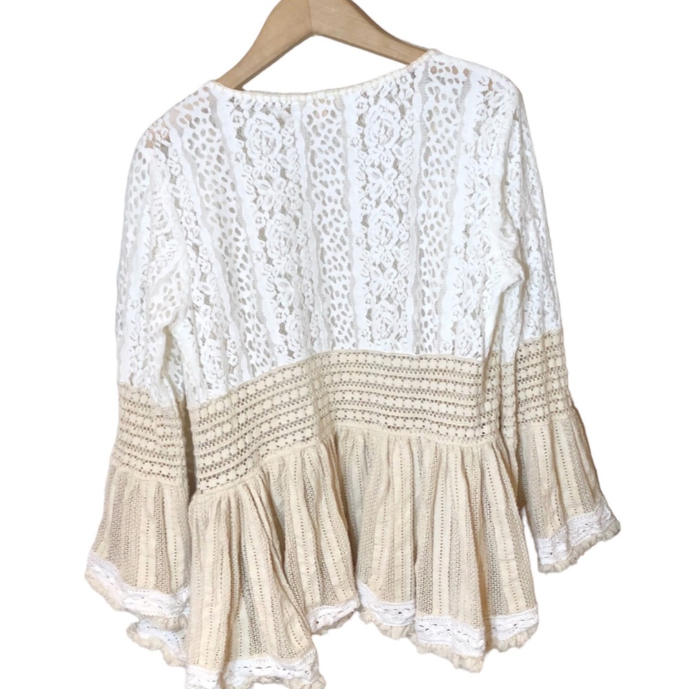Boho flared multi lace cardigan Bohemian People Chloe Laetitia Paris - Picture 8 of 13